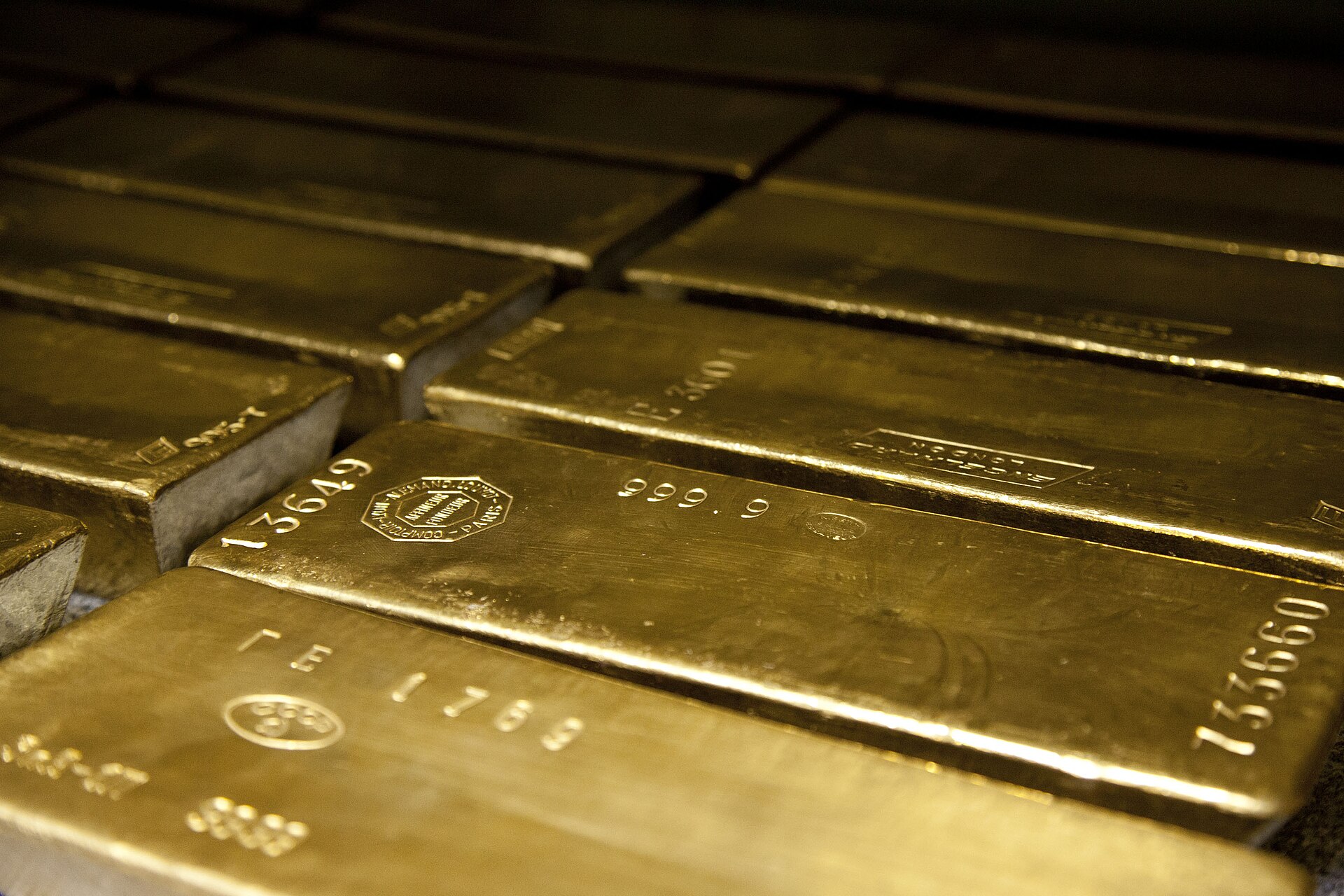 Stacked gold bars